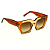Óculos de Sol Gustavo Eyewear G137 2 nas cores âmbar e dourado, hastes caramelo e lentes marrom degrade. - Imagem 2