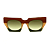 Óculos de Sol Gustavo Eyewear G137 7 nas cores marrom, doce de leite e verde, hastes marrom e lentes marrom degrade. - Imagem 1