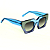 Óculos de Sol Gustavo Eyewear G137 8 nas azul e prata, hastes azuis e lentes cinza degrade. - Imagem 2