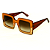 Óculos de Sol G01 2 nas cores âmbar e dourado, hastes e lentes marrom. - Imagem 3