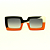 Óculos de Sol G01 7 nas cores branca, preto e laranja, hastes brancas e lentes cinza degrade. Origem - Imagem 1