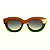 Óculos de Sol Gustavo Eyewear G12 2 nas cores doce de leite, verde e branco, com as hastes pretas e lentes marrom. Origem - Imagem 1