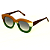 Óculos de Sol Gustavo Eyewear G12 2 nas cores doce de leite, verde e branco, com as hastes pretas e lentes marrom. Origem - Imagem 3