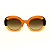 Óculos de Sol Gustavo Eyewear G61 2 nas cores dourado, âmbar e marrom, hastes marrom e lentes marrom degrade. Outono Inverno. - Imagem 1