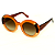 Óculos de Sol Gustavo Eyewear G61 2 nas cores dourado, âmbar e marrom, hastes marrom e lentes marrom degrade. Outono Inverno. - Imagem 3