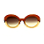 Óculos de Sol Gustavo Eyewear G61 3 nas cores doce de leite e âmbar, hastes em animal print e lentes marrom degrade. - Imagem 1