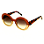 Óculos de Sol Gustavo Eyewear G61 3 nas cores doce de leite e âmbar, hastes em animal print e lentes marrom degrade. - Imagem 3