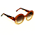 Óculos de Sol Gustavo Eyewear G61 3 nas cores doce de leite e âmbar, hastes em animal print e lentes marrom degrade. - Imagem 2