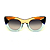 Óculos de Sol Gustavo Eyewear G48 1 nas cores azul, âmbar, azul bic e dourado hastes marrom e lentes marrom degrade. Outono Inverno - Imagem 1