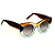 Óculos de Sol Gustavo Eyewear G48 1 nas cores azul, âmbar, azul bic e dourado hastes marrom e lentes marrom degrade. Outono Inverno - Imagem 2