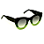 Óculos de Sol Gustavo Eyewear G48 3 em tons de verde, hastes pretas e lentes cinza degrade. Outono Inverno - Imagem 2