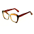 Óculos de Grau Gustavo Eyewear G111 2 nas cores marrom, prata e âmbar, com as hastes marrom. - Imagem 3