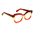 Óculos de Grau Gustavo Eyewear G111 3 nas cores marrom, vermelho e âmbar, com as hastes marrom. - Imagem 2
