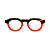 Óculos de Grau G66 3 em animal print e vermelho, com as hastes animal print. Clássico. Modelo unisex - Imagem 1