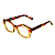 Óculos de Grau Gustavo Eyewear G53 6 nas cores âmbar e dourado, com as hastes em animal print. - Imagem 3