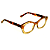Óculos de Grau Gustavo Eyewear G53 6 nas cores âmbar e dourado, com as hastes em animal print. - Imagem 2