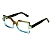 Óculos de Grau G127 3 nas cores azul, caramelo e prata, hastes pretas. - Imagem 3