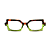 Óculos de Grau G127 5 em animal print e verde, hastes animal print. Clássico. - Imagem 1