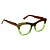 Óculos de Grau Gustavo Eyewear G69 1 em tons de marrom e verde, com as hastes marrom. - Imagem 2