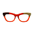 Óculos de Grau Gustavo Eyewear G69 12 nas cores vermelha, marrom e cinza, com as hastes marrom. - Imagem 1