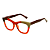 Óculos de Grau Gustavo Eyewear G69 12 nas cores vermelha, marrom e cinza, com as hastes marrom. - Imagem 3
