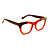 Óculos de Grau Gustavo Eyewear G69 12 nas cores vermelha, marrom e cinza, com as hastes marrom. - Imagem 2