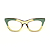 Óculos de Grau Gustavo Eyewear G69 14 nas cores âmbar e prata, com as hastes marrom. - Imagem 1