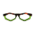 Óculos de Grau Gustavo Eyewear G153 2 em animal print e verde, hastes animal print. Clássico - Imagem 1