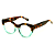 Óculos de Grau Gustavo Eyewear G65 3 em Animal Print e acqua com as hastes animal print. Clássico - Imagem 3
