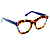 Óculos de Grau Gustavo Eyewear G69 5 em Animal Print, azul e vermelho. Hastes azuis. - Imagem 2