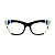 Óculos de Grau Gustavo Eyewear G69 8 nas cores preta, prata e azul. Hastes azuis. - Imagem 1