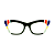 Óculos de Grau Gustavo Eyewear G69 17 nas cores preta, azul, prata, vermelho e amarelo. Hastes azuis. - Imagem 1