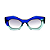 Óculos de Sol Gustavo Eyewear G108 4 em tons de azul, hastes azuis e lentes cinza. - Imagem 1