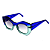 Óculos de Sol Gustavo Eyewear G108 4 em tons de azul, hastes azuis e lentes cinza. - Imagem 3