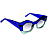 Óculos de Sol Gustavo Eyewear G108 4 em tons de azul, hastes azuis e lentes cinza. - Imagem 2