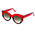 Óculos de Sol Gustavo Eyewear G13 2 em Animal Print e vermelho, hastes vermelhas e lentes cinza. Clássico - Imagem 3