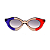 Óculos de Sol Gustavo Eyewear G10 2 em azul, fumê e veremlho, hastes fumê e lentes cinza. - Imagem 1