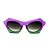 Óculos de Sol Gustavo Eyewear G138 2 em violeta e verde, hastes pretas e lentes cinza. - Imagem 1