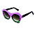Óculos de Sol Gustavo Eyewear G138 2 em violeta e verde, hastes pretas e lentes cinza. - Imagem 3