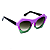 Óculos de Sol Gustavo Eyewear G138 2 em violeta e verde, hastes pretas e lentes cinza. - Imagem 2