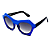 Óculos de Sol Gustavo Eyewear G138 1 em azul, hastes pretas e lentes cinza. - Imagem 3