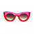 Óculos de Sol Gustavo Eyewear G48 6 em rosa e vermelho, hastes rosas e lentes cinza. - Imagem 1
