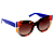 Óculos de Sol Gustavo Eyewear G13 5 em Animal Print, laranja, azul, amarelo e prata, hastes azuis e lentes marrom. Art Deco - Imagem 2