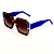 Óculos de Sol Gustavo Eyewear G59 5 em Animal Print, azul, violeta, vermelho e verde, hastes azuis e lentes cinza. Art Deco - Imagem 3