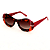 Óculos de sol Gustavo Eyewear G89 2 em Animal Print, marrom, vermelho e laranja, hastes vermelhas e lentes marrom. Art Deco - Imagem 3