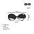 Óculos de Sol Gustavo Eyewear G61 5 em preto, prata e dourado, hastes douradas e lentes cinza. Art Deco - Imagem 4