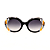 Óculos de Sol Gustavo Eyewear G61 5 em preto, prata e dourado, hastes douradas e lentes cinza. Art Deco - Imagem 1