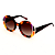 Óculos de Sol Gustavo Eyewear G61 6 em Animal Print, marrom, violeta, laranja e amarelo, hastes marrom e lentes marrom. Art Deco - Imagem 3