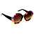Óculos de Sol Gustavo Eyewear G61 6 em Animal Print, marrom, violeta, laranja e amarelo, hastes marrom e lentes marrom. Art Deco - Imagem 2