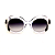 Óculos de Sol Gustavo Eyewear G61 8 em cristal, preto e branco, hastes pretas e lentes cinza. Art Deco - Imagem 1
